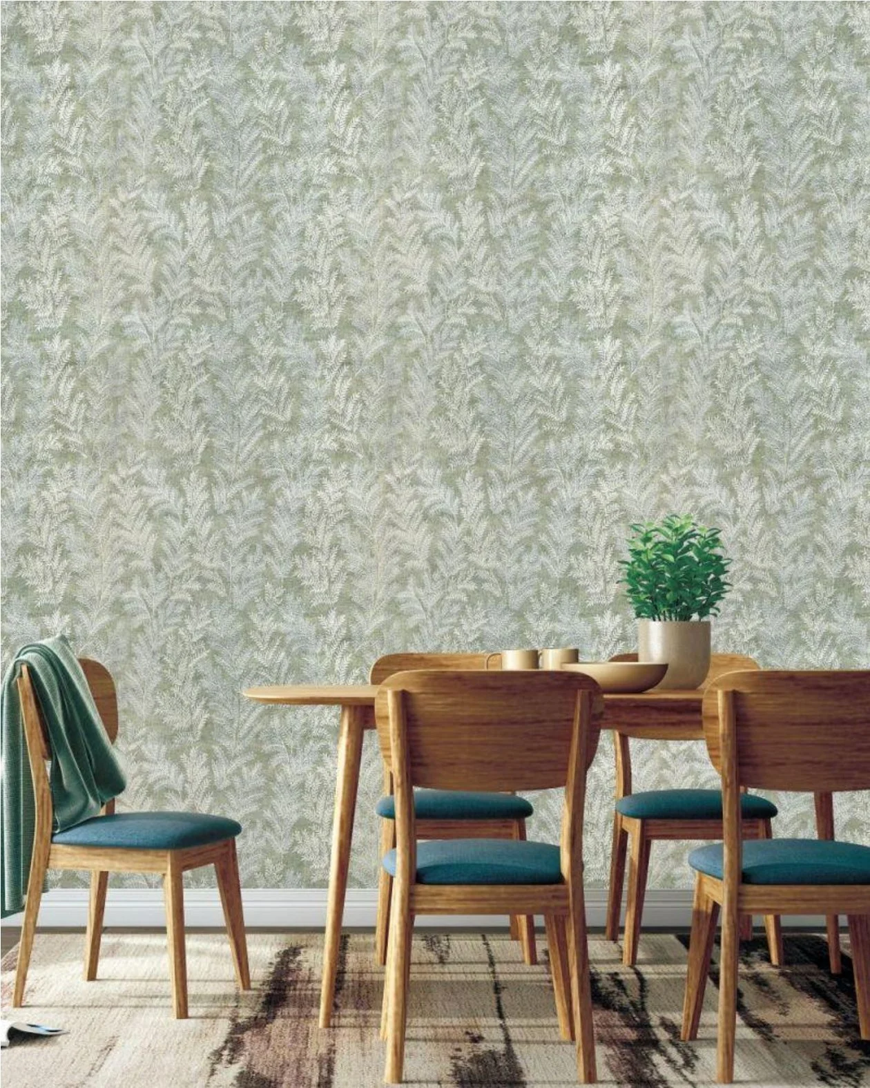 Leaf Design 3D Texture Wallpaper Compatible with Wall | Material PVC, 9.5 Meter Length